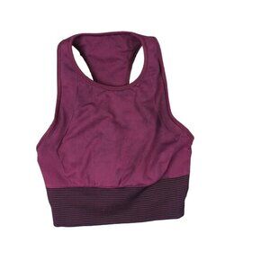 LULULEMON‎ Ebb to Train Bra Womens SZ 8 Marvel Black Purple High Neck Racerback